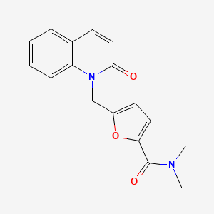 molecular formula C17H16N2O3 B5681121 N,N-dimethyl-5-[(2-oxoquinolin-1(2H)-yl)methyl]-2-furamide 