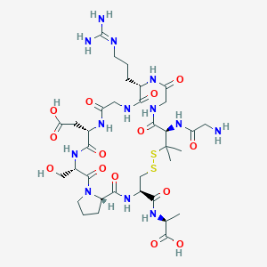 B568113 (2S)-2-[[(3S,6S,12S,18R,23R,26S)-18-[(2-Aminoacetyl)amino]-6-(carboxymethyl)-12-[3-(diaminomethylideneamino)propyl]-3-(hydroxymethyl)-19,19-dimethyl-2,5,8,11,14,17,25-heptaoxo-20,21-dithia-1,4,7,10,13,16,24-heptazabicyclo[24.3.0]nonacosane-23-carbonyl]amino]propanoic acid CAS No. 111844-17-8