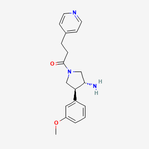 molecular formula C19H23N3O2 B5681136 (3R*,4S*)-4-(3-methoxyphenyl)-1-(3-pyridin-4-ylpropanoyl)pyrrolidin-3-amine 