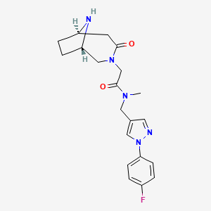 N-{[1-(4-fluorophenyl)-1H-pyrazol-4-yl]methyl}-N-methyl-2-[rel-(1S,6R)-4-oxo-3,9-diazabicyclo[4.2.1]non-3-yl]acetamide hydrochloride