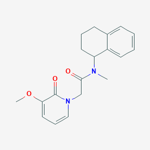 molecular formula C19H22N2O3 B5681209 2-(3-methoxy-2-oxopyridin-1(2H)-yl)-N-methyl-N-(1,2,3,4-tetrahydronaphthalen-1-yl)acetamide 