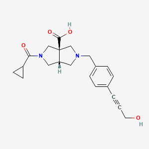 molecular formula C21H24N2O4 B5681218 (3aR*,6aR*)-2-(cyclopropylcarbonyl)-5-[4-(3-hydroxyprop-1-yn-1-yl)benzyl]hexahydropyrrolo[3,4-c]pyrrole-3a(1H)-carboxylic acid 