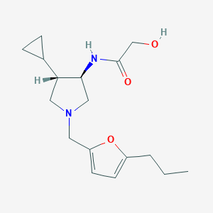 N-{rel-(3R,4S)-4-cyclopropyl-1-[(5-propyl-2-furyl)methyl]-3-pyrrolidinyl}-2-hydroxyacetamide hydrochloride