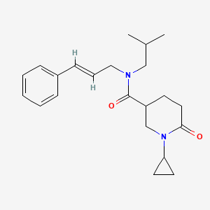 molecular formula C22H30N2O2 B5681242 1-cyclopropyl-N-isobutyl-6-oxo-N-[(2E)-3-phenyl-2-propen-1-yl]-3-piperidinecarboxamide 