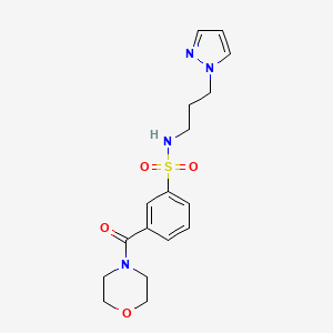 molecular formula C17H22N4O4S B5681247 3-(morpholin-4-ylcarbonyl)-N-[3-(1H-pyrazol-1-yl)propyl]benzenesulfonamide 