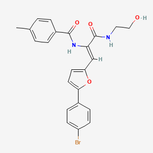 molecular formula C23H21BrN2O4 B5681264 N-(2-[5-(4-bromophenyl)-2-furyl]-1-{[(2-hydroxyethyl)amino]carbonyl}vinyl)-4-methylbenzamide 