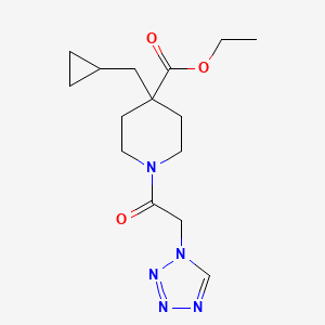 molecular formula C15H23N5O3 B5681310 ethyl 4-(cyclopropylmethyl)-1-(1H-tetrazol-1-ylacetyl)-4-piperidinecarboxylate 