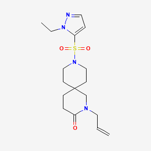 molecular formula C17H26N4O3S B5681323 2-allyl-9-[(1-ethyl-1H-pyrazol-5-yl)sulfonyl]-2,9-diazaspiro[5.5]undecan-3-one 
