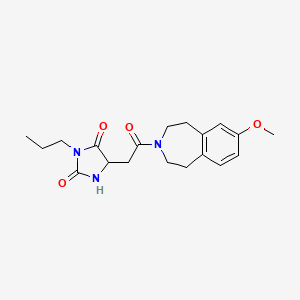 molecular formula C19H25N3O4 B5681339 5-[2-(7-methoxy-1,2,4,5-tetrahydro-3H-3-benzazepin-3-yl)-2-oxoethyl]-3-propylimidazolidine-2,4-dione 