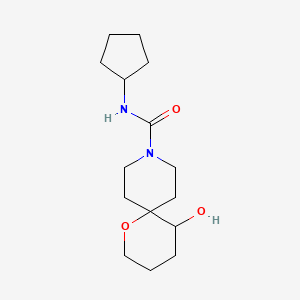 molecular formula C15H26N2O3 B5681409 N-cyclopentyl-5-hydroxy-1-oxa-9-azaspiro[5.5]undecane-9-carboxamide 