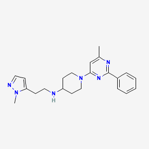 molecular formula C22H28N6 B5681432 1-(6-methyl-2-phenylpyrimidin-4-yl)-N-[2-(1-methyl-1H-pyrazol-5-yl)ethyl]piperidin-4-amine 