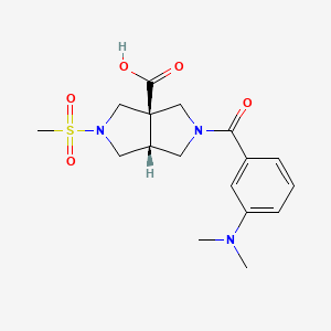 molecular formula C17H23N3O5S B5681454 (3aR*,6aR*)-2-[3-(dimethylamino)benzoyl]-5-(methylsulfonyl)hexahydropyrrolo[3,4-c]pyrrole-3a(1H)-carboxylic acid 