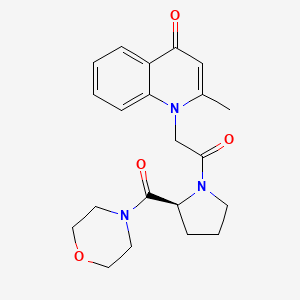 molecular formula C21H25N3O4 B5681465 2-methyl-1-{2-[(2S)-2-(morpholin-4-ylcarbonyl)pyrrolidin-1-yl]-2-oxoethyl}quinolin-4(1H)-one 