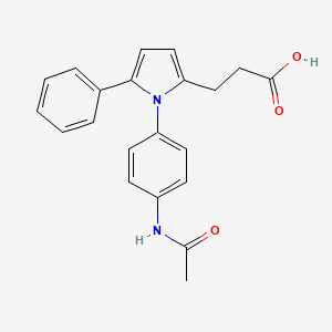 molecular formula C21H20N2O3 B5681486 3-{1-[4-(acetylamino)phenyl]-5-phenyl-1H-pyrrol-2-yl}propanoic acid 