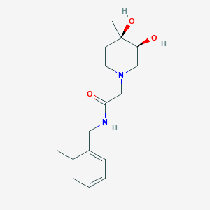 2-[(3S*,4R*)-3,4-dihydroxy-4-methylpiperidin-1-yl]-N-(2-methylbenzyl)acetamide
