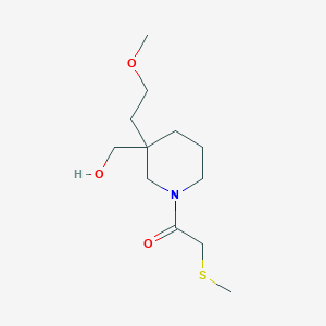 molecular formula C12H23NO3S B5681500 {3-(2-methoxyethyl)-1-[(methylthio)acetyl]-3-piperidinyl}methanol 