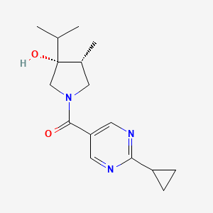 molecular formula C16H23N3O2 B5681519 (3R*,4R*)-1-[(2-cyclopropyl-5-pyrimidinyl)carbonyl]-3-isopropyl-4-methyl-3-pyrrolidinol 