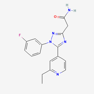 molecular formula C17H16FN5O B5681560 2-[5-(2-ethylpyridin-4-yl)-1-(3-fluorophenyl)-1H-1,2,4-triazol-3-yl]acetamide 