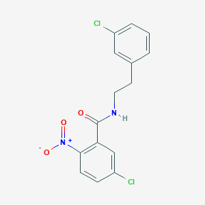 molecular formula C15H12Cl2N2O3 B5681563 5-chloro-N-[2-(3-chlorophenyl)ethyl]-2-nitrobenzamide 