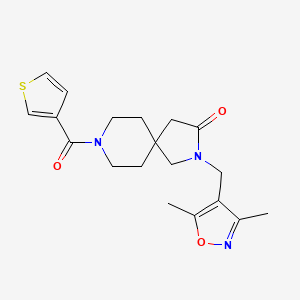 molecular formula C19H23N3O3S B5681586 2-[(3,5-dimethyl-4-isoxazolyl)methyl]-8-(3-thienylcarbonyl)-2,8-diazaspiro[4.5]decan-3-one 