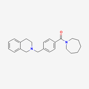 molecular formula C23H28N2O B5681615 2-[4-(1-azepanylcarbonyl)benzyl]-1,2,3,4-tetrahydroisoquinoline 