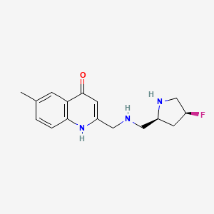 molecular formula C16H20FN3O B5681618 2-[({[(2S,4S)-4-fluoro-2-pyrrolidinyl]methyl}amino)methyl]-6-methyl-4-quinolinol dihydrochloride 
