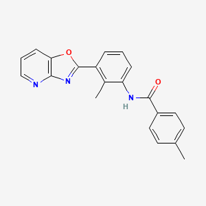 molecular formula C21H17N3O2 B5681629 4-methyl-N-(2-methyl-3-[1,3]oxazolo[4,5-b]pyridin-2-ylphenyl)benzamide 