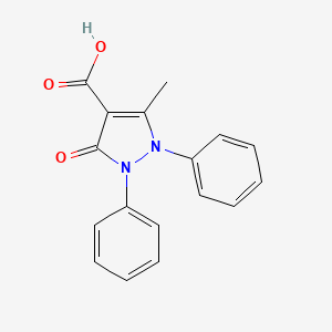 molecular formula C17H14N2O3 B5681642 5-methyl-3-oxo-1,2-diphenyl-2,3-dihydro-1H-pyrazole-4-carboxylic acid 