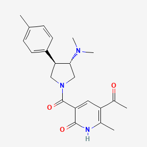 molecular formula C22H27N3O3 B5681646 5-acetyl-3-{[(3S*,4R*)-3-(dimethylamino)-4-(4-methylphenyl)pyrrolidin-1-yl]carbonyl}-6-methylpyridin-2(1H)-one 