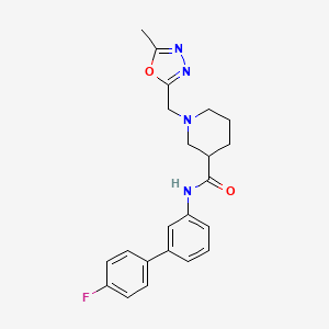 molecular formula C22H23FN4O2 B5681652 N-(4'-fluorobiphenyl-3-yl)-1-[(5-methyl-1,3,4-oxadiazol-2-yl)methyl]piperidine-3-carboxamide 