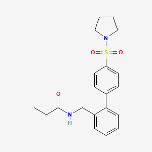 molecular formula C20H24N2O3S B5681656 N-{[4'-(pyrrolidin-1-ylsulfonyl)biphenyl-2-yl]methyl}propanamide 