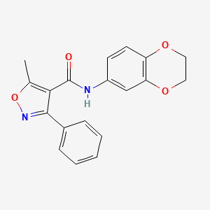 molecular formula C19H16N2O4 B5681674 N-(2,3-dihydro-1,4-benzodioxin-6-yl)-5-methyl-3-phenyl-4-isoxazolecarboxamide 