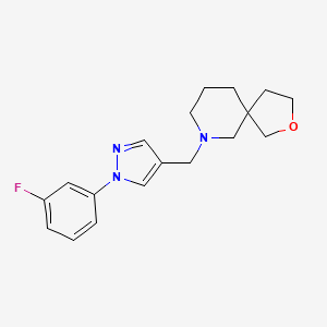 molecular formula C18H22FN3O B5681686 7-{[1-(3-fluorophenyl)-1H-pyrazol-4-yl]methyl}-2-oxa-7-azaspiro[4.5]decane 