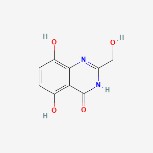 molecular formula C9H8N2O4 B568170 5,8-Dihydroxy-2-(hydroxymethyl)quinazolin-4(1H)-one CAS No. 117498-07-4
