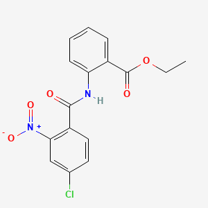 molecular formula C16H13ClN2O5 B5681709 ethyl 2-[(4-chloro-2-nitrobenzoyl)amino]benzoate 