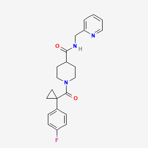molecular formula C22H24FN3O2 B5681720 1-{[1-(4-fluorophenyl)cyclopropyl]carbonyl}-N-(2-pyridinylmethyl)-4-piperidinecarboxamide 