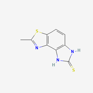 molecular formula C9H7N3S2 B568176 2-Methyl-6,8-dihydroimidazo[4,5-e][1,3]benzothiazole-7-thione CAS No. 114163-54-1