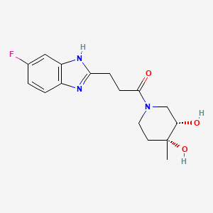 (3S*,4R*)-1-[3-(5-fluoro-1H-benzimidazol-2-yl)propanoyl]-4-methylpiperidine-3,4-diol