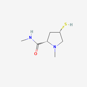 molecular formula C7H14N2OS B568178 (2S,4S)-4-Mercapto-N,1-dimethylpyrrolidine-2-carboxamide CAS No. 114358-03-1