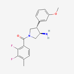 molecular formula C19H20F2N2O2 B5681794 (3R*,4S*)-1-(2,3-difluoro-4-methylbenzoyl)-4-(3-methoxyphenyl)pyrrolidin-3-amine 