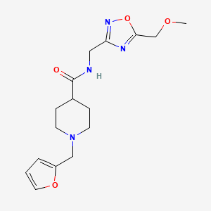 molecular formula C16H22N4O4 B5681799 1-(2-furylmethyl)-N-{[5-(methoxymethyl)-1,2,4-oxadiazol-3-yl]methyl}-4-piperidinecarboxamide 