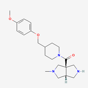molecular formula C21H31N3O3 B5681829 rel-(3aR,6aR)-3a-({4-[(4-methoxyphenoxy)methyl]-1-piperidinyl}carbonyl)-2-methyloctahydropyrrolo[3,4-c]pyrrole dihydrochloride 