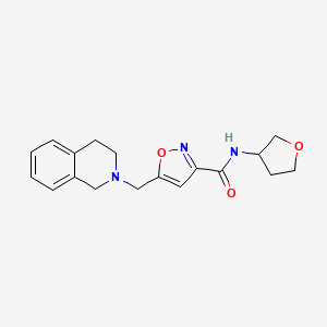 molecular formula C18H21N3O3 B5681839 5-(3,4-dihydro-2(1H)-isoquinolinylmethyl)-N-(tetrahydro-3-furanyl)-3-isoxazolecarboxamide 