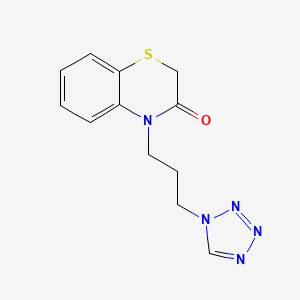 molecular formula C12H13N5OS B5681853 4-[3-(1H-tetrazol-1-yl)propyl]-2H-1,4-benzothiazin-3(4H)-one 