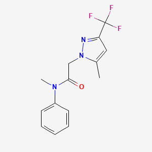 molecular formula C14H14F3N3O B5681878 N-methyl-2-[5-methyl-3-(trifluoromethyl)-1H-pyrazol-1-yl]-N-phenylacetamide 