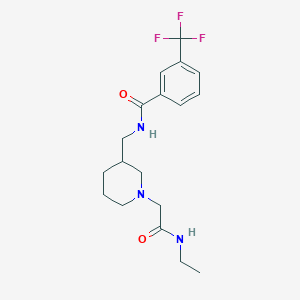 molecular formula C18H24F3N3O2 B5681901 N-({1-[2-(ethylamino)-2-oxoethyl]piperidin-3-yl}methyl)-3-(trifluoromethyl)benzamide 