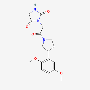 molecular formula C17H21N3O5 B5681911 3-{2-[3-(2,5-dimethoxyphenyl)-1-pyrrolidinyl]-2-oxoethyl}-2,4-imidazolidinedione 