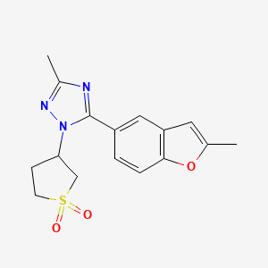 molecular formula C16H17N3O3S B5681917 1-(1,1-dioxidotetrahydro-3-thienyl)-3-methyl-5-(2-methyl-1-benzofuran-5-yl)-1H-1,2,4-triazole 