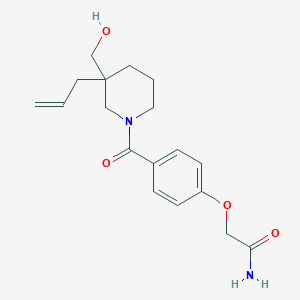 molecular formula C18H24N2O4 B5681922 2-(4-{[3-allyl-3-(hydroxymethyl)-1-piperidinyl]carbonyl}phenoxy)acetamide 