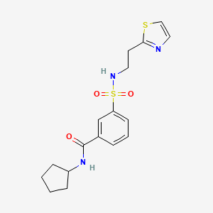 molecular formula C17H21N3O3S2 B5681927 N-cyclopentyl-3-({[2-(1,3-thiazol-2-yl)ethyl]amino}sulfonyl)benzamide 